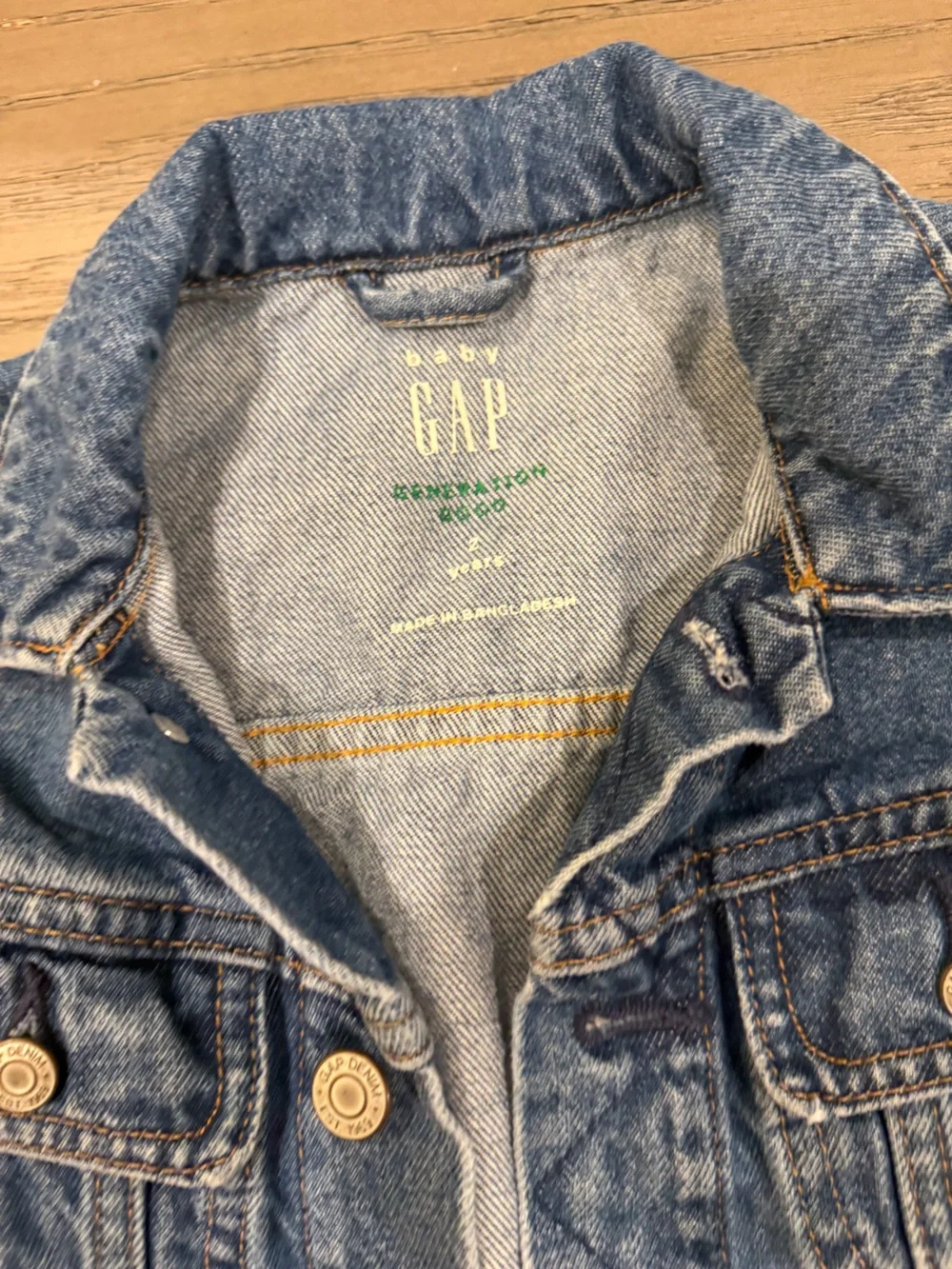 Kids Blue Denim Jacket - Classic Button Front